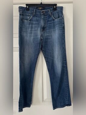 Lucky Brand Women's Medium Blue Straight Leg Jeans 481 Relaxed size 34
